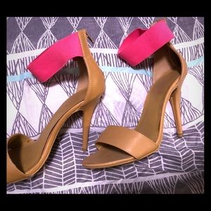 Hot pink strapped heels